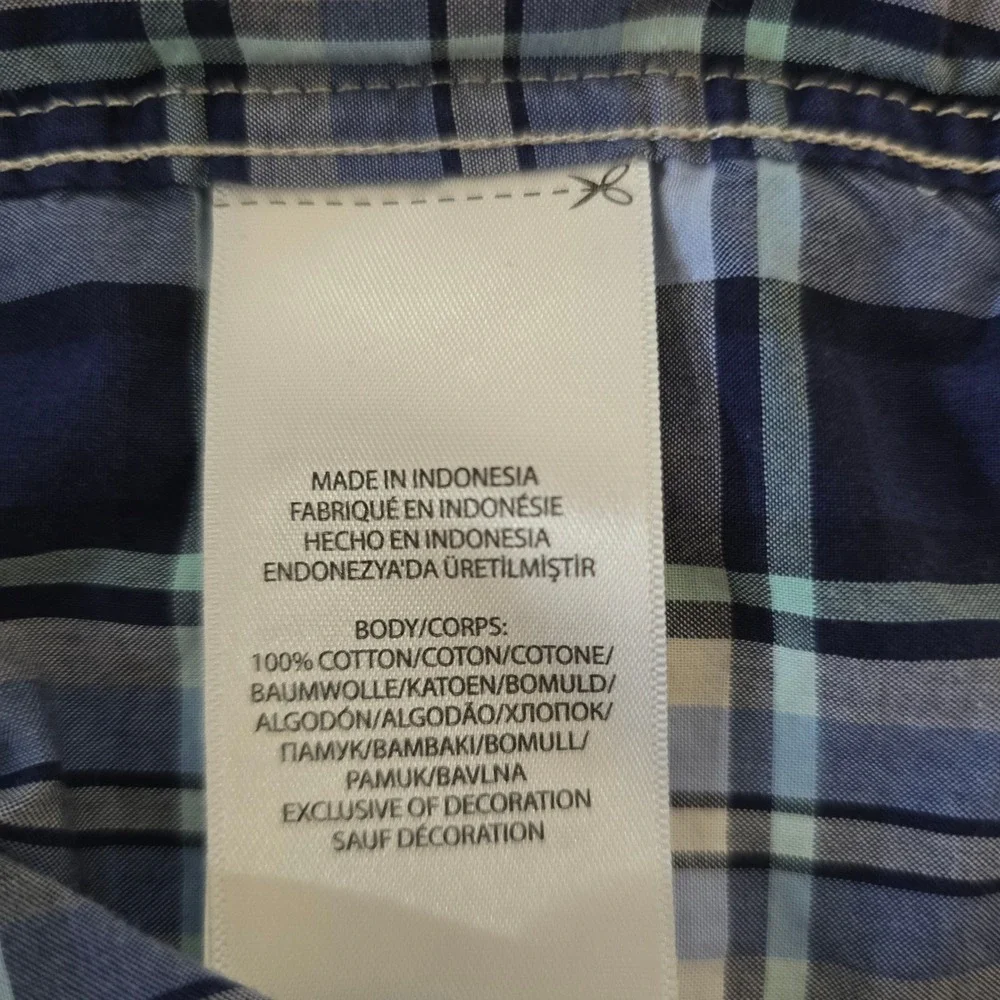 Ralph Lauren Plaid Button Down Shirt Boys Long Sleeve Blue Size 8 S/P